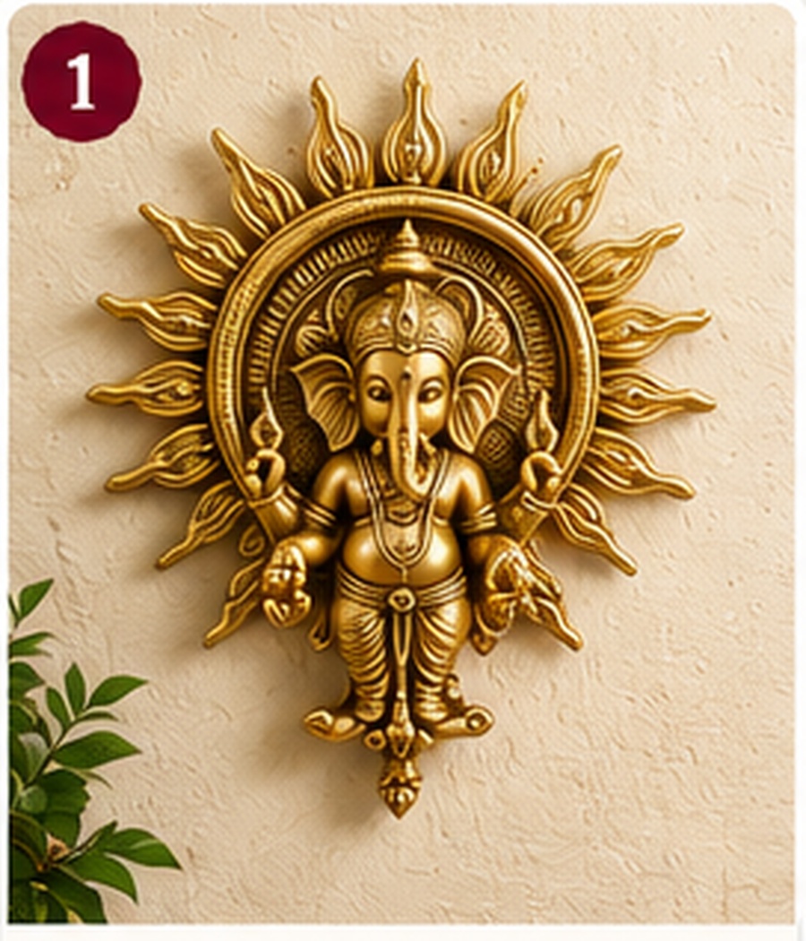 Golden Ganesha Wall Hanging