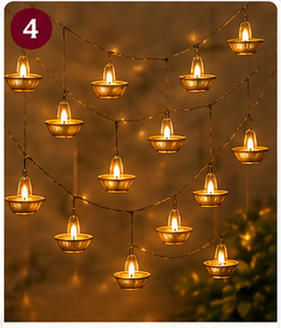 Copper Diya String Lights